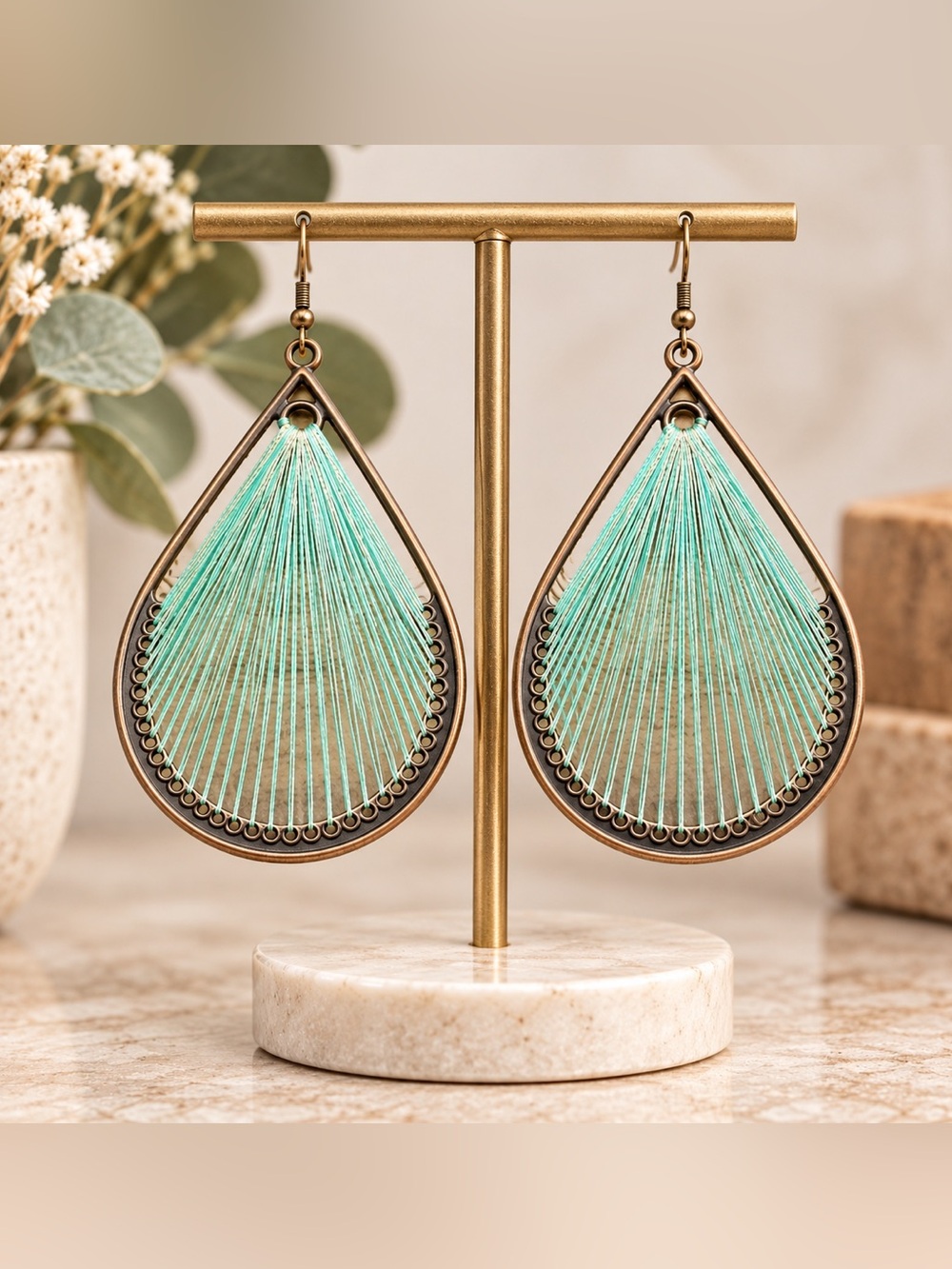 Bohemian Turquoise Colored Earrings